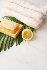 Doğal Kabak Lifli Keçi Sütlü Limon Sabunu (120 gr)