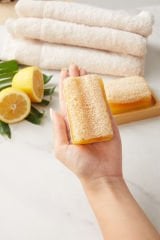 Doğal Kabak Lifli Keçi Sütlü Limon Sabunu (120 gr)